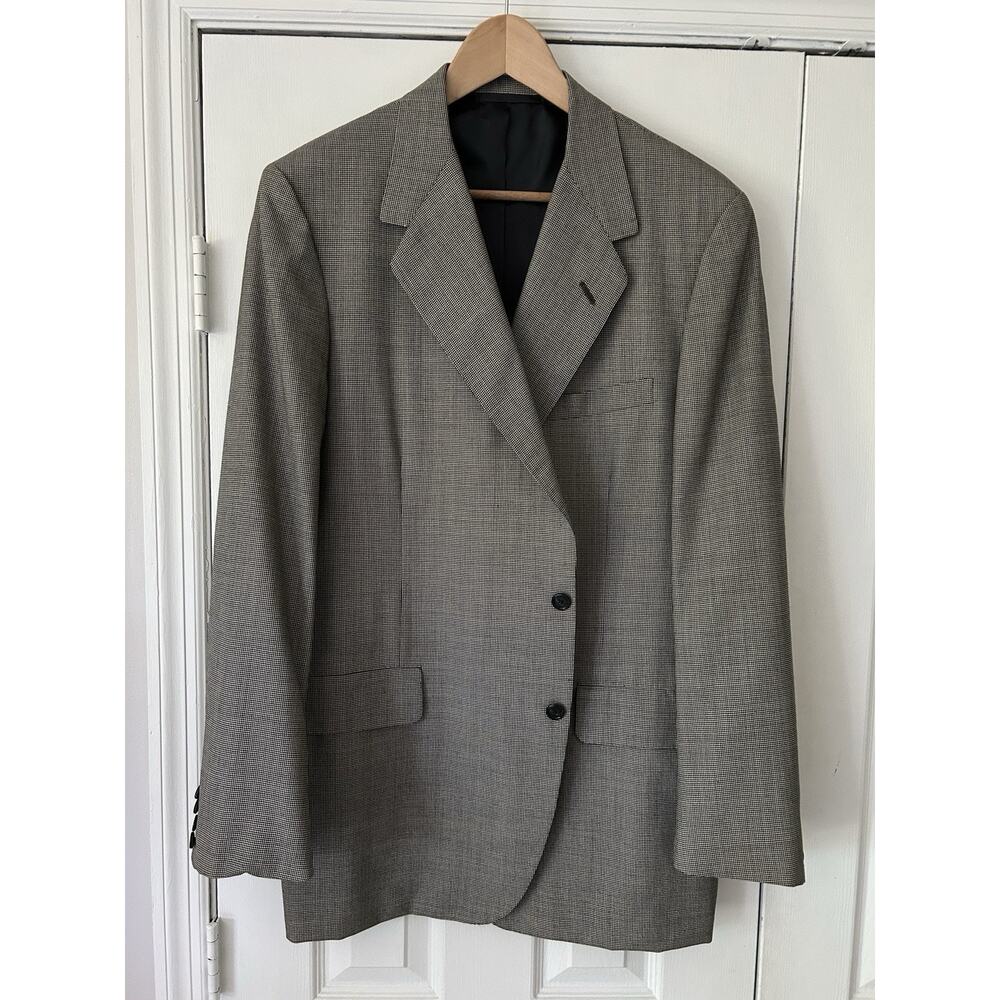 Men’s Oxxford Clothes By Bergdorf Goodman Blazer Wool Houndstooth Check 44T